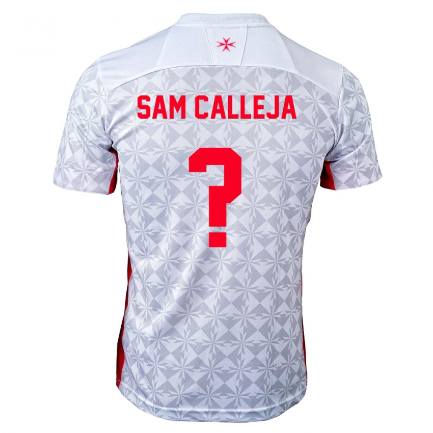ילדים מלטה Sam Calleja #0 אפור לבן אדום הרחק ג'רזי 26-28 חולצה קצרה
