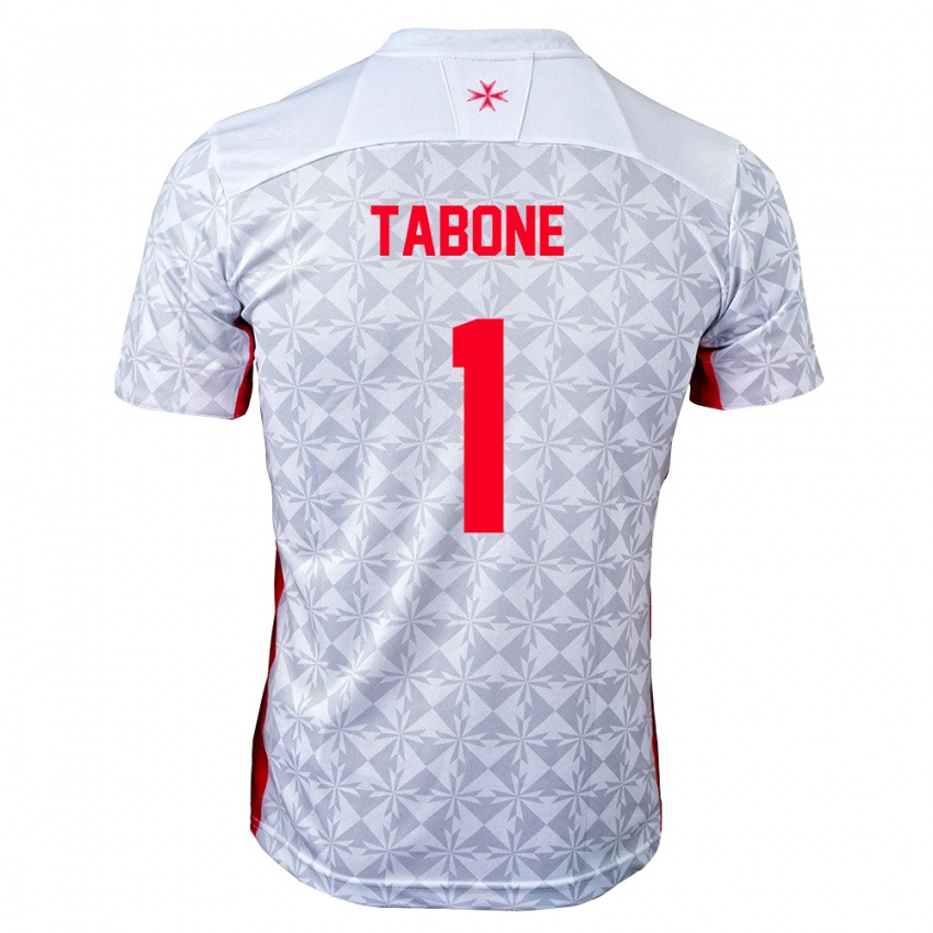 ילדים מלטה Vincent Tabone #1 אפור לבן אדום הרחק ג'רזי 26-28 חולצה קצרה
