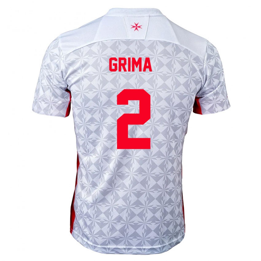 ילדים מלטה George Grima #2 אפור לבן אדום הרחק ג'רזי 26-28 חולצה קצרה