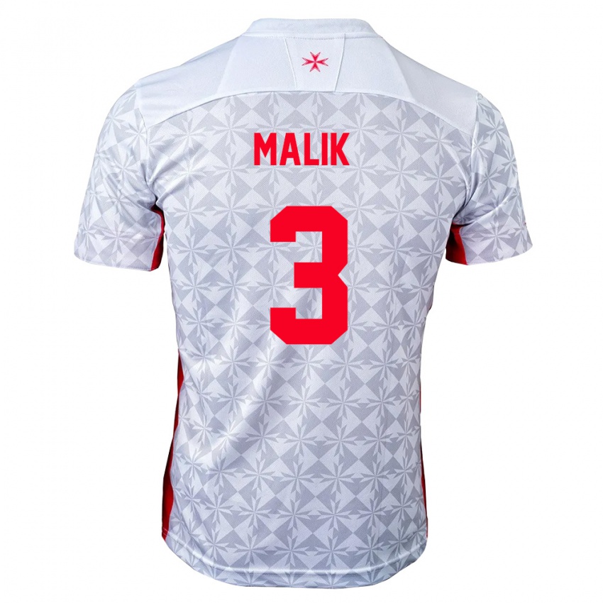 ילדים מלטה Amin Malik #3 אפור לבן אדום הרחק ג'רזי 26-28 חולצה קצרה