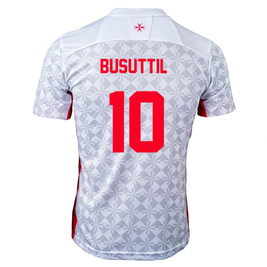 ילדים מלטה Nicholas Busuttil #10 אפור לבן אדום הרחק ג'רזי 26-28 חולצה קצרה