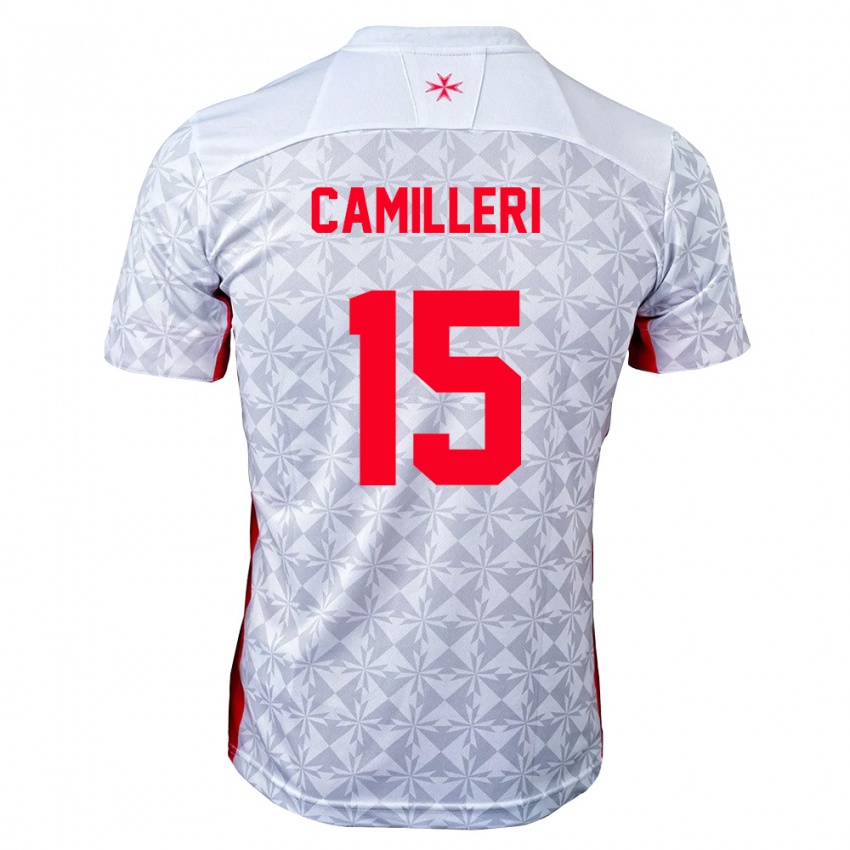ילדים מלטה Jack Camilleri #15 אפור לבן אדום הרחק ג'רזי 26-28 חולצה קצרה