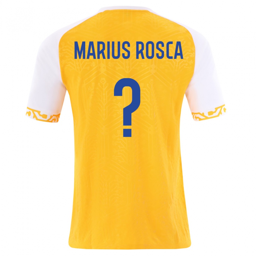 ילדים מולדובה Marius Rosca #0 צהוב לבן הרחק ג'רזי 26-28 חולצה קצרה