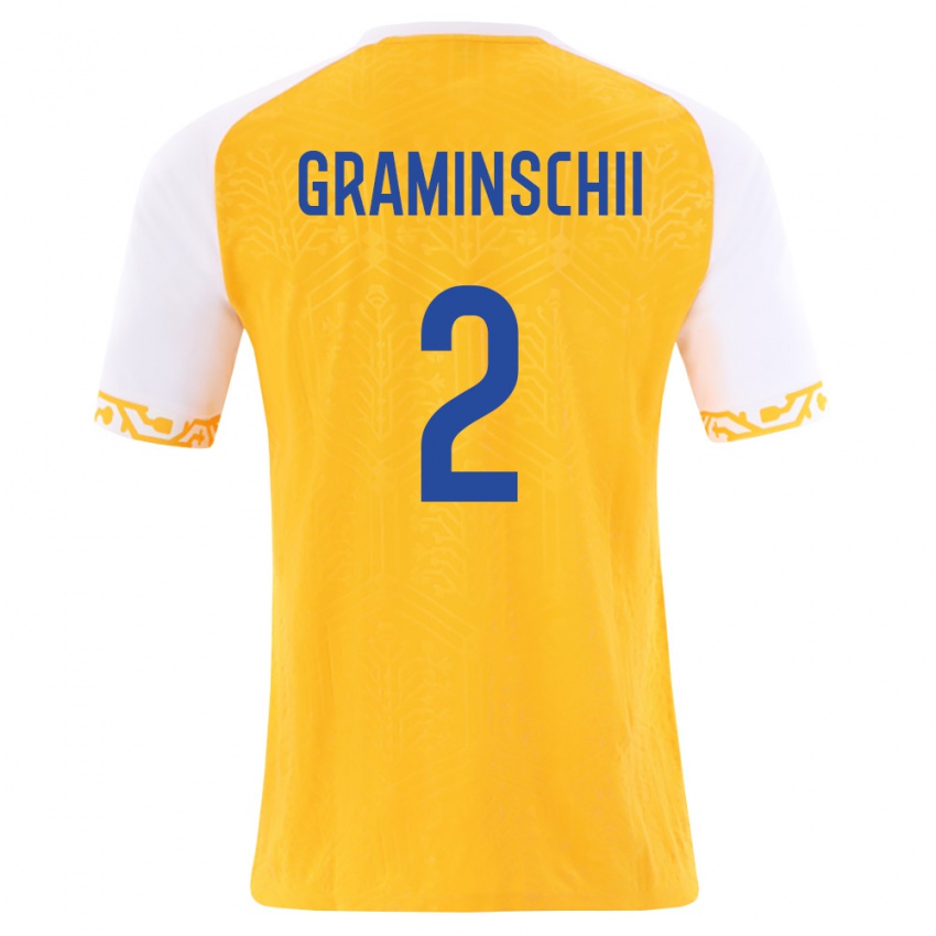 ילדים מולדובה Ivan Graminschii #2 צהוב לבן הרחק ג'רזי 26-28 חולצה קצרה