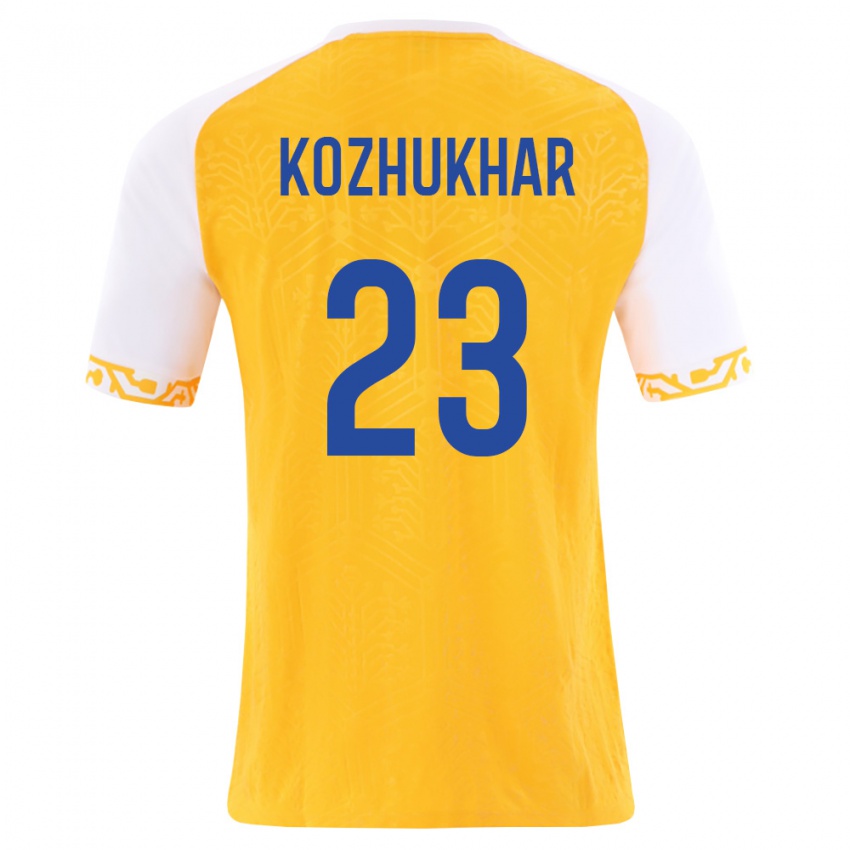 ילדים מולדובה Andriy Kozhukhar #23 צהוב לבן הרחק ג'רזי 26-28 חולצה קצרה