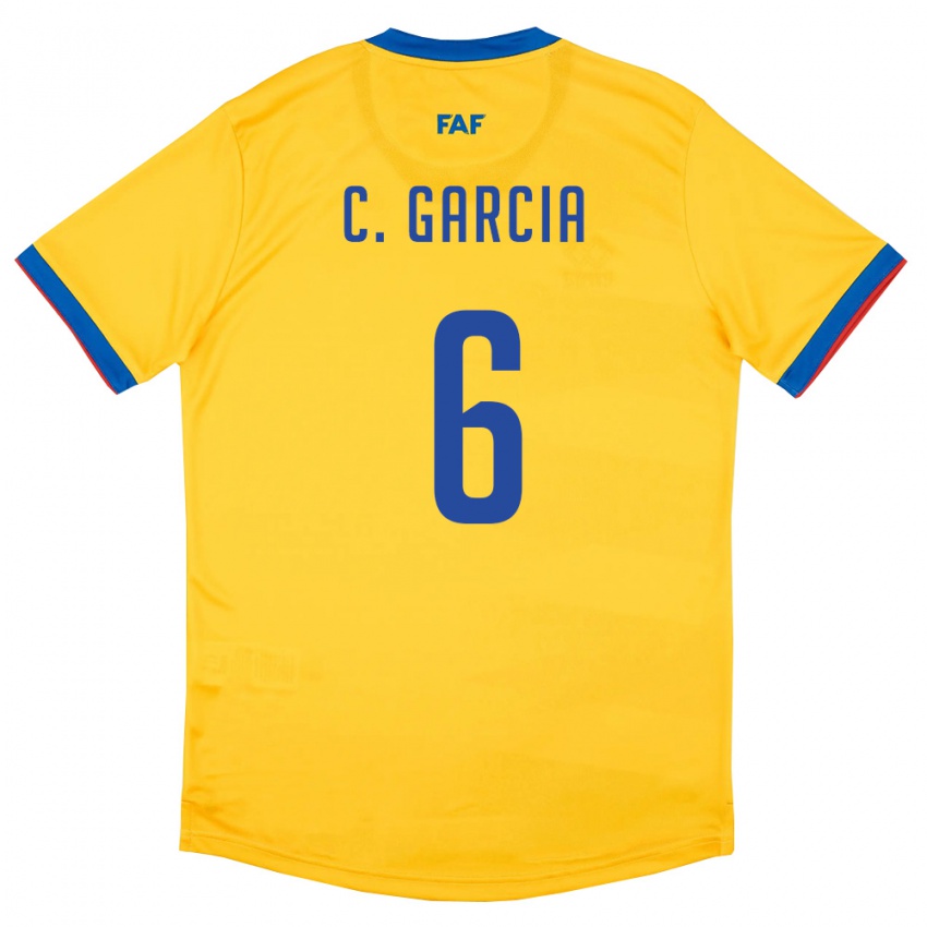 ילדים אנדורה Christian Garcia #6 צהוב כחול אדום הרחק ג'רזי 26-28 חולצה קצרה