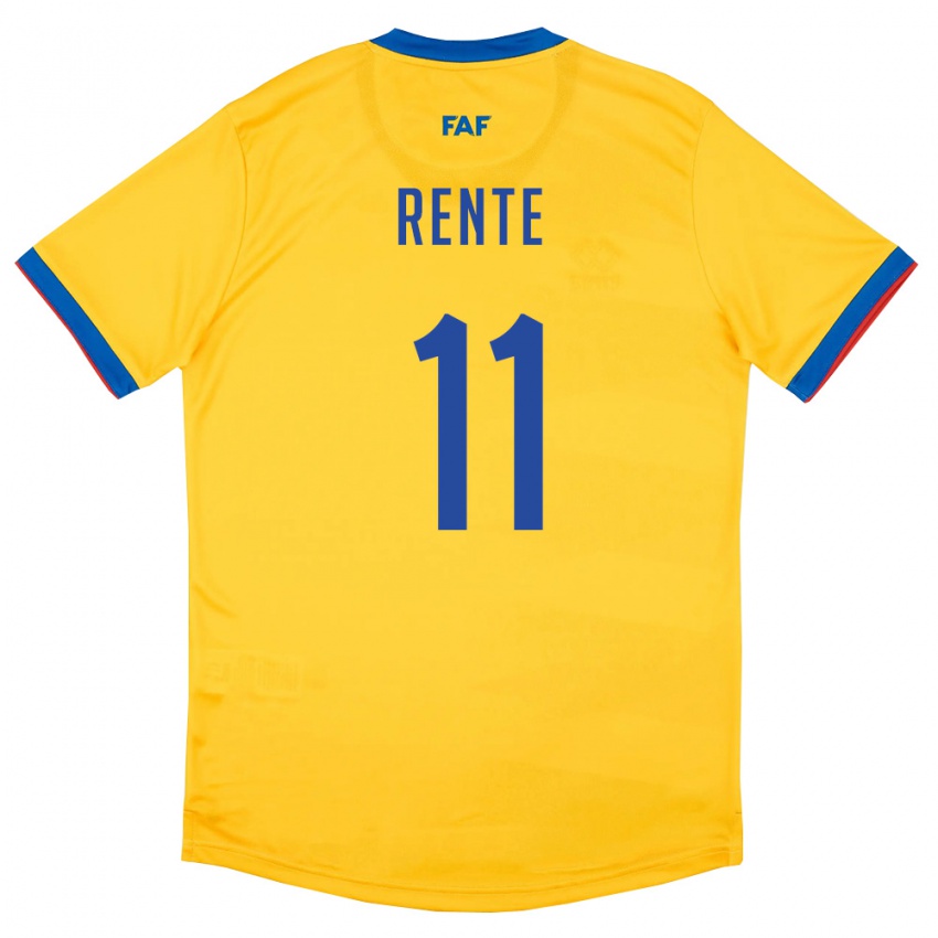 ילדים אנדורה Alex Rente #11 צהוב כחול אדום הרחק ג'רזי 26-28 חולצה קצרה