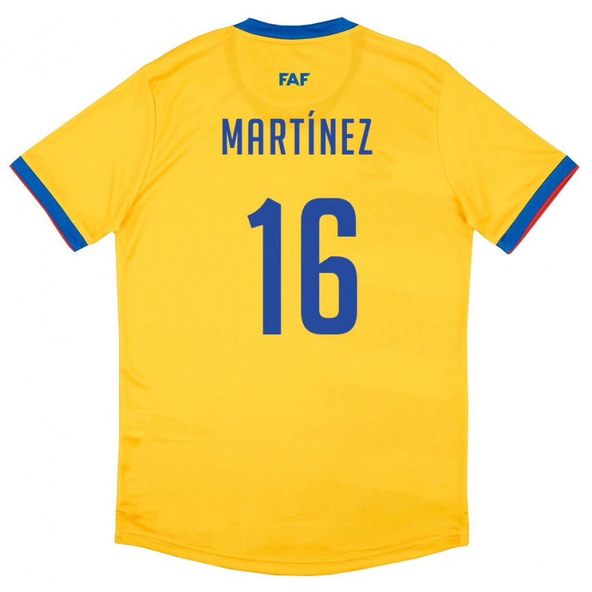 ילדים אנדורה Alex Martínez #16 צהוב כחול אדום הרחק ג'רזי 26-28 חולצה קצרה