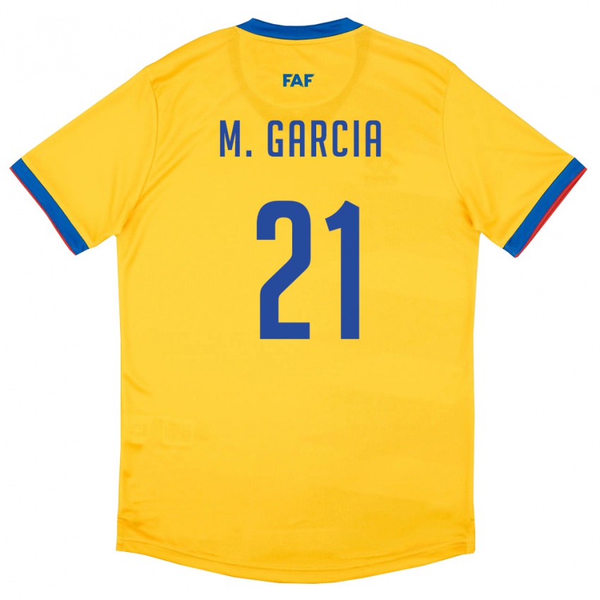 ילדים אנדורה Marc García #21 צהוב כחול אדום הרחק ג'רזי 26-28 חולצה קצרה