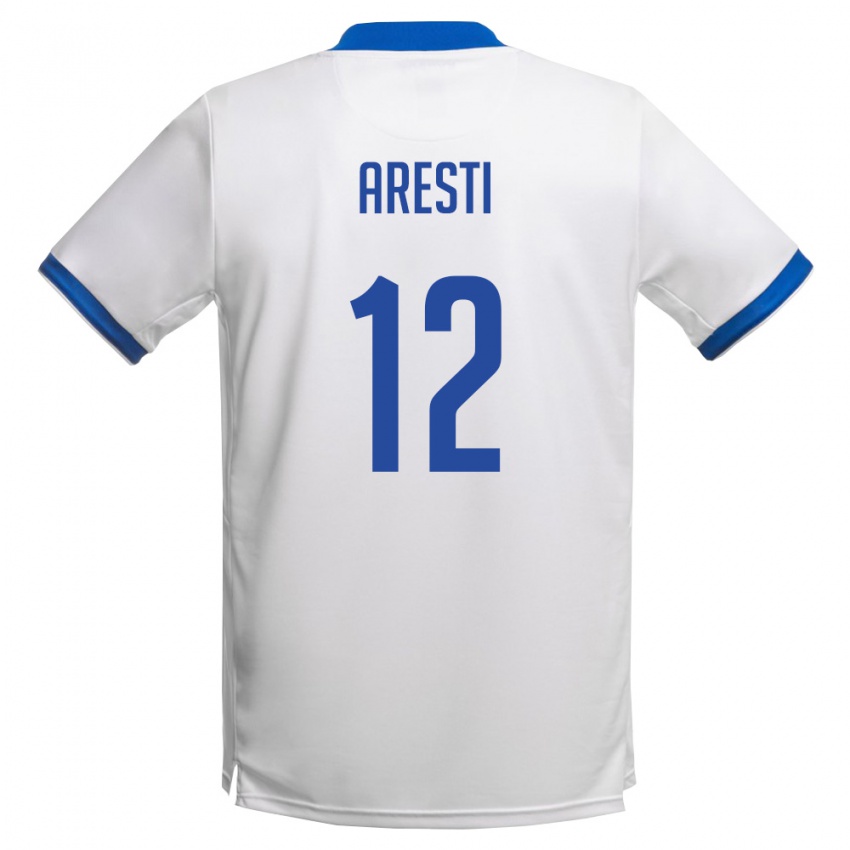 ילדים קפריסין Theofanis Aresti #12 לבן כחול מלכותי הרחק ג'רזי 26-28 חולצה קצרה