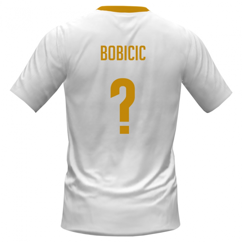 ילדים מונטנגרו Petar Bobicic #0 לבן אדום צהוב הרחק ג'רזי 26-28 חולצה קצרה