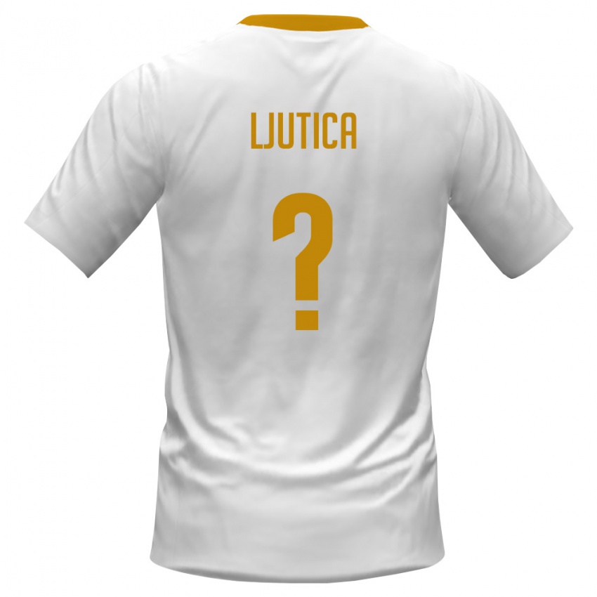 ילדים מונטנגרו ולימיר ליוטיצה #0 לבן אדום צהוב הרחק ג'רזי 26-28 חולצה קצרה