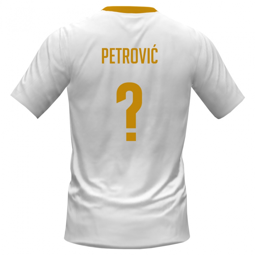 ילדים מונטנגרו Jovan Petrović #0 לבן אדום צהוב הרחק ג'רזי 26-28 חולצה קצרה