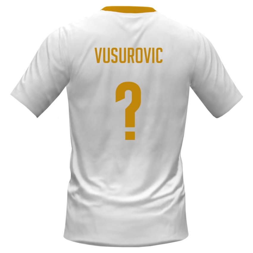 ילדים מונטנגרו Luka Vusurovic #0 לבן אדום צהוב הרחק ג'רזי 26-28 חולצה קצרה