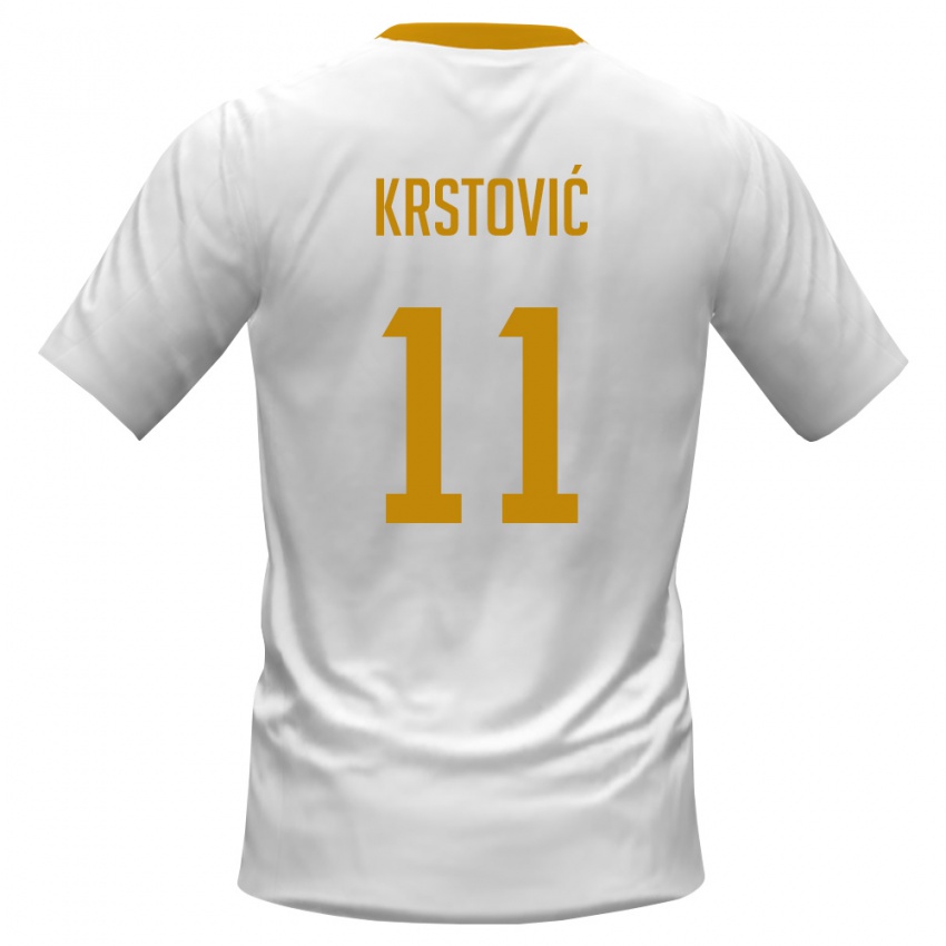 ילדים מונטנגרו ניקולה קרסטוביץ' #11 לבן אדום צהוב הרחק ג'רזי 26-28 חולצה קצרה