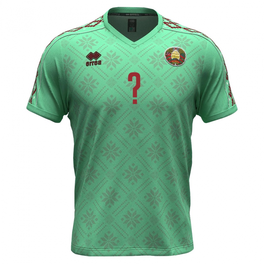 ילדים בלארוס השם שלך #0 ירוק בהיר בורדו הרחק ג'רזי 26-28 חולצה קצרה