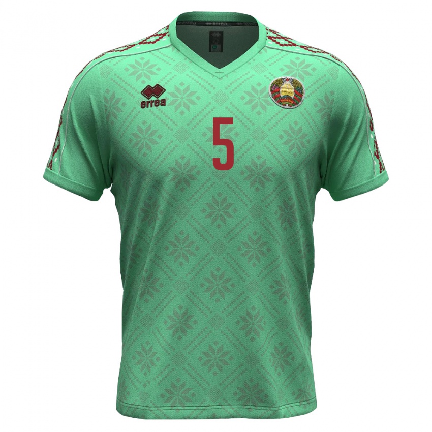 ילדים בלארוס Anton Vyal #5 ירוק בהיר בורדו הרחק ג'רזי 26-28 חולצה קצרה