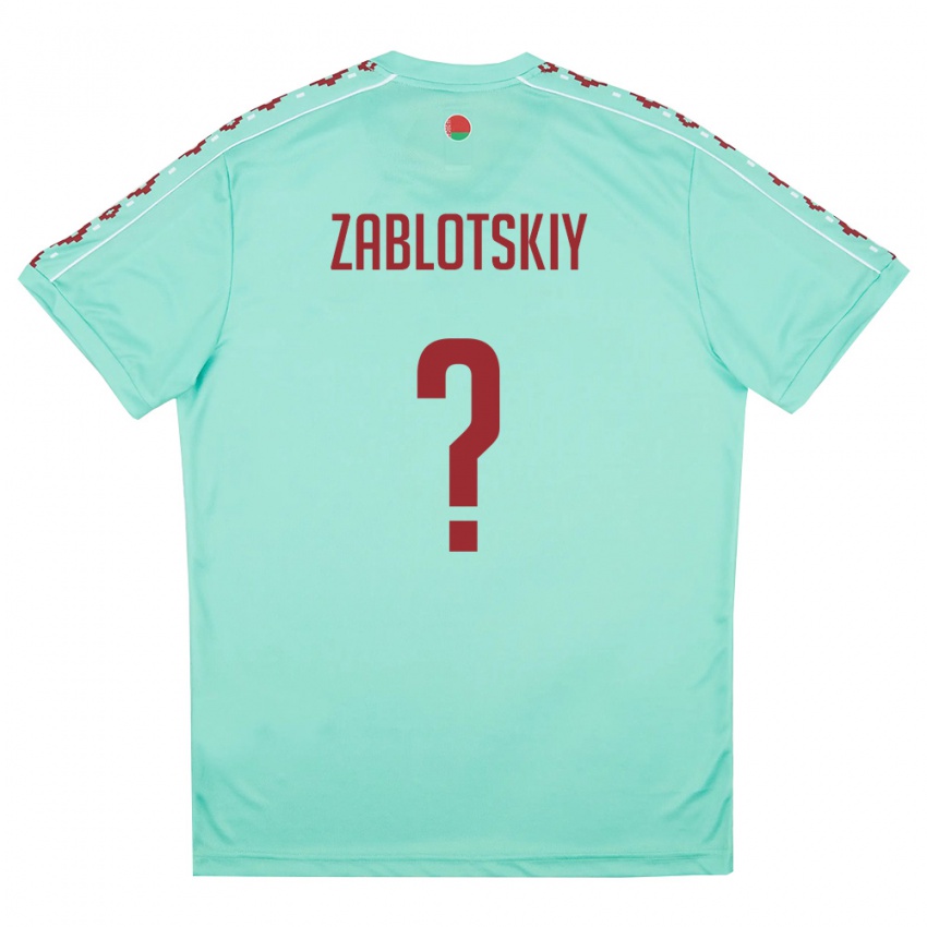 ילדים בלארוס Artur Zablotskiy #0 ירוק בהיר בורדו הרחק ג'רזי 26-28 חולצה קצרה