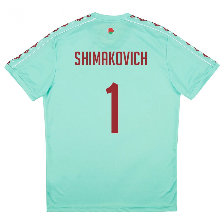 ילדים בלארוס Ivan Shimakovich #1 ירוק בהיר בורדו הרחק ג'רזי 26-28 חולצה קצרה