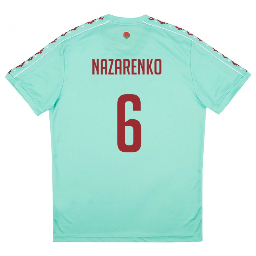 ילדים בלארוס Artur Nazarenko #6 ירוק בהיר בורדו הרחק ג'רזי 26-28 חולצה קצרה