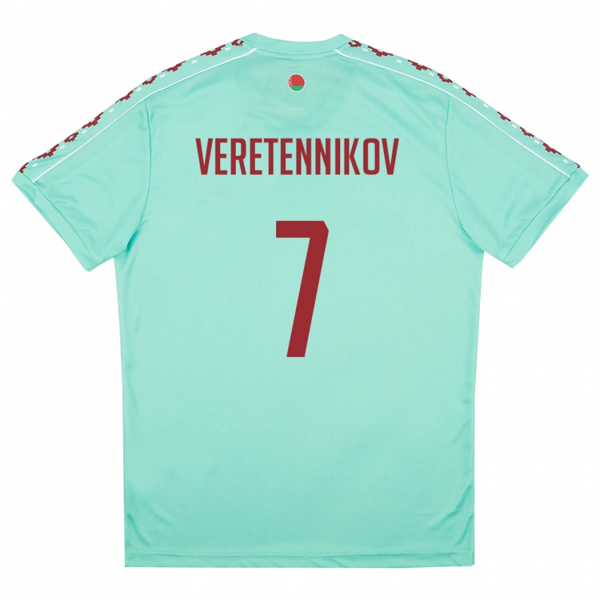 ילדים בלארוס אלכסנדר ורטניקוב #7 ירוק בהיר בורדו הרחק ג'רזי 26-28 חולצה קצרה