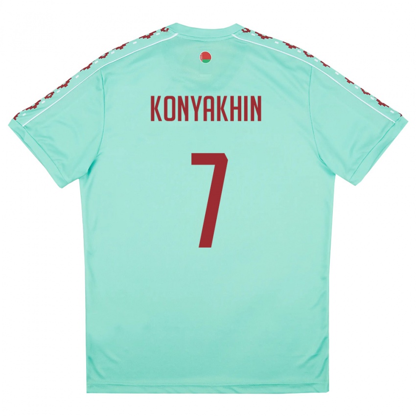 ילדים בלארוס Artem Konyakhin #7 ירוק בהיר בורדו הרחק ג'רזי 26-28 חולצה קצרה