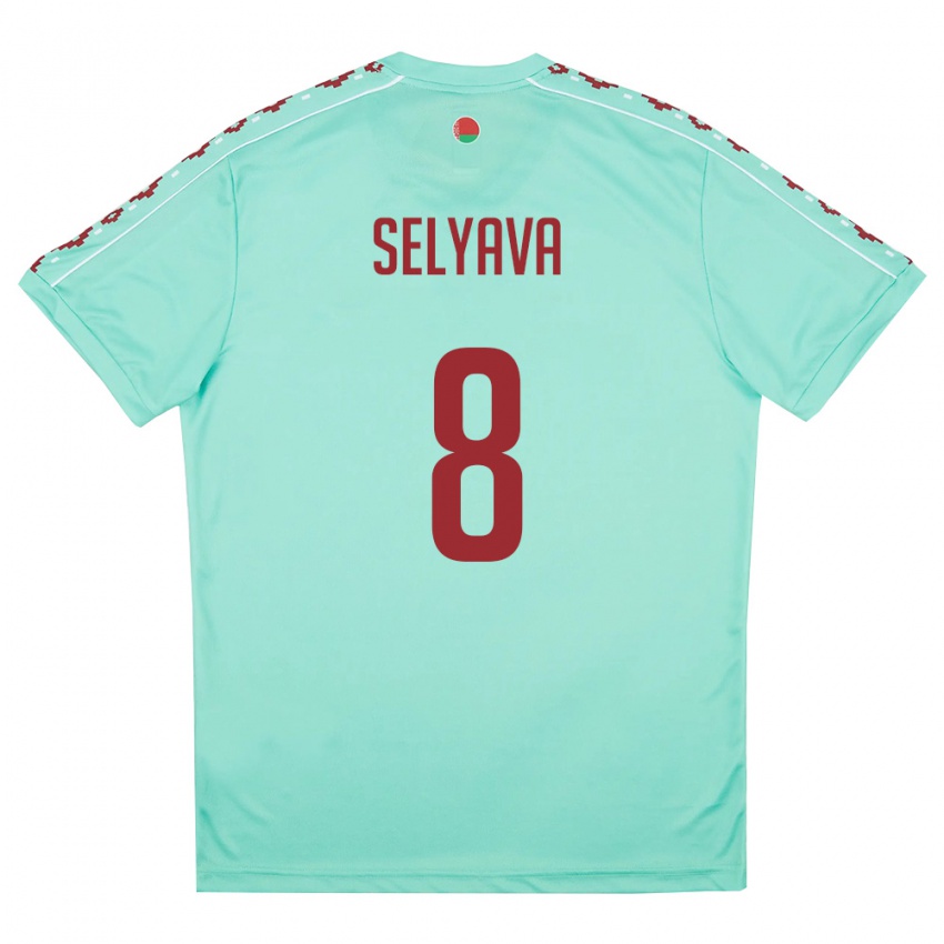 ילדים בלארוס אלכסנדר סליאבה #8 ירוק בהיר בורדו הרחק ג'רזי 26-28 חולצה קצרה