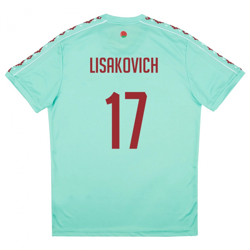 ילדים בלארוס ויטלי ליסקוביץ' #17 ירוק בהיר בורדו הרחק ג'רזי 26-28 חולצה קצרה