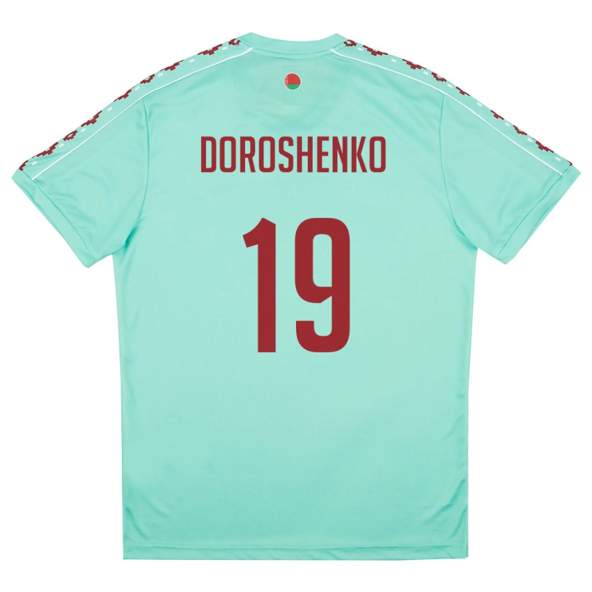 ילדים בלארוס Aleksandr Doroshenko #19 ירוק בהיר בורדו הרחק ג'רזי 26-28 חולצה קצרה