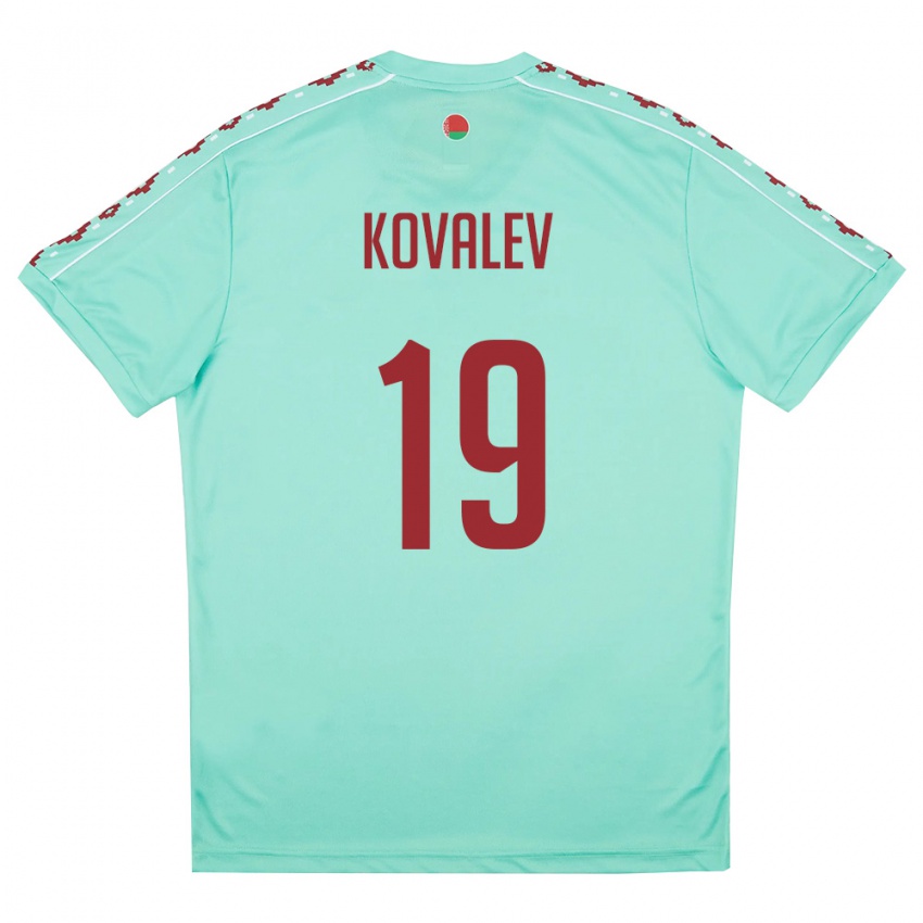 ילדים בלארוס Yuriy Kovalev #19 ירוק בהיר בורדו הרחק ג'רזי 26-28 חולצה קצרה