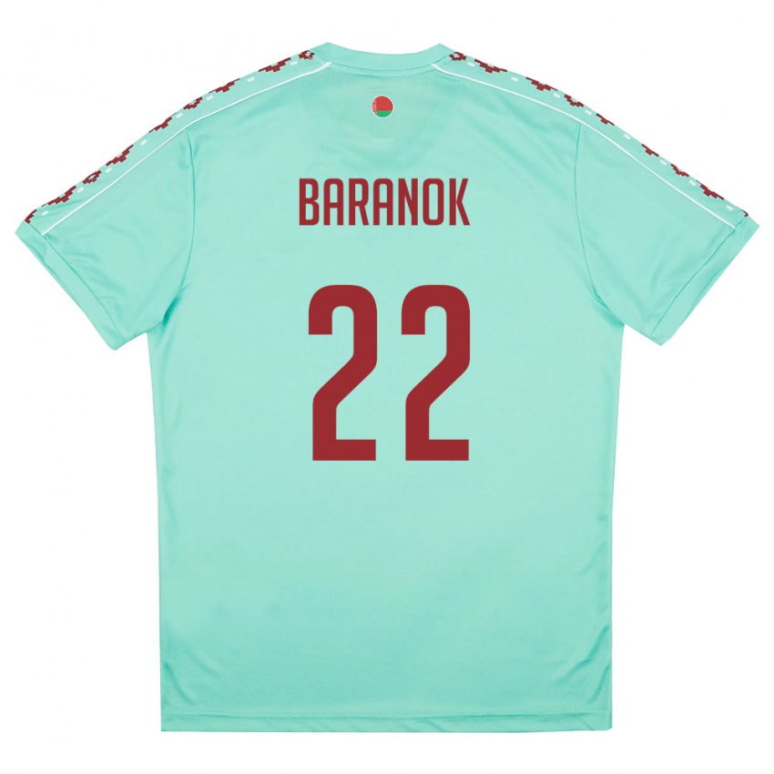 ילדים בלארוס ניקיטה ברנוק #22 ירוק בהיר בורדו הרחק ג'רזי 26-28 חולצה קצרה