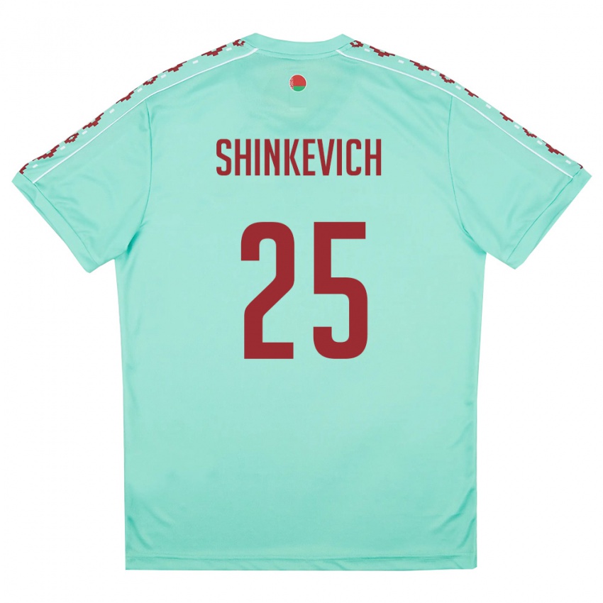 ילדים בלארוס Dariush Shinkevich #25 ירוק בהיר בורדו הרחק ג'רזי 26-28 חולצה קצרה