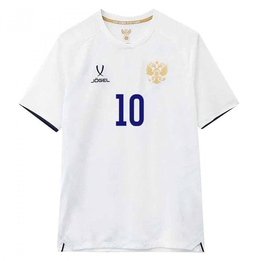 ילדים רוסיה קונסטנטין טיוקאבין #10 לבן חום שחור הרחק ג'רזי 26-28 חולצה קצרה