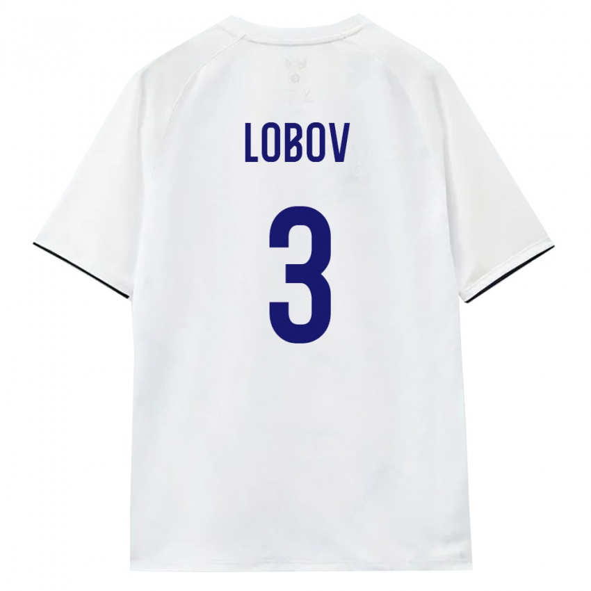 ילדים רוסיה ניקיטה לובוב #3 לבן חום שחור הרחק ג'רזי 26-28 חולצה קצרה