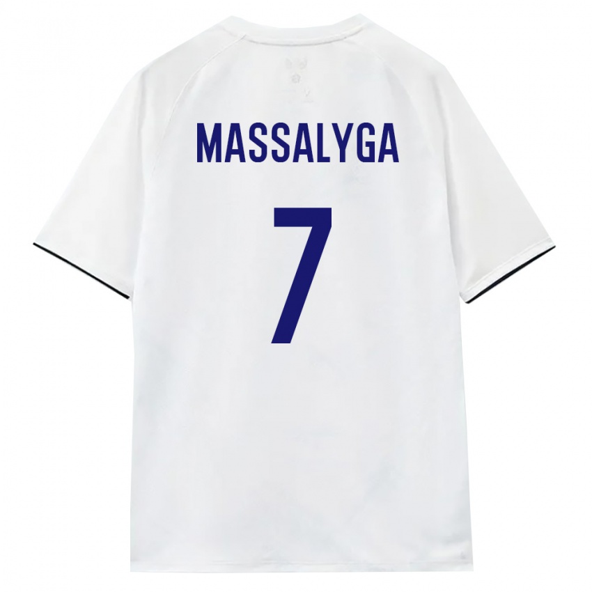 ילדים רוסיה Nikita Massalyga #7 לבן חום שחור הרחק ג'רזי 26-28 חולצה קצרה