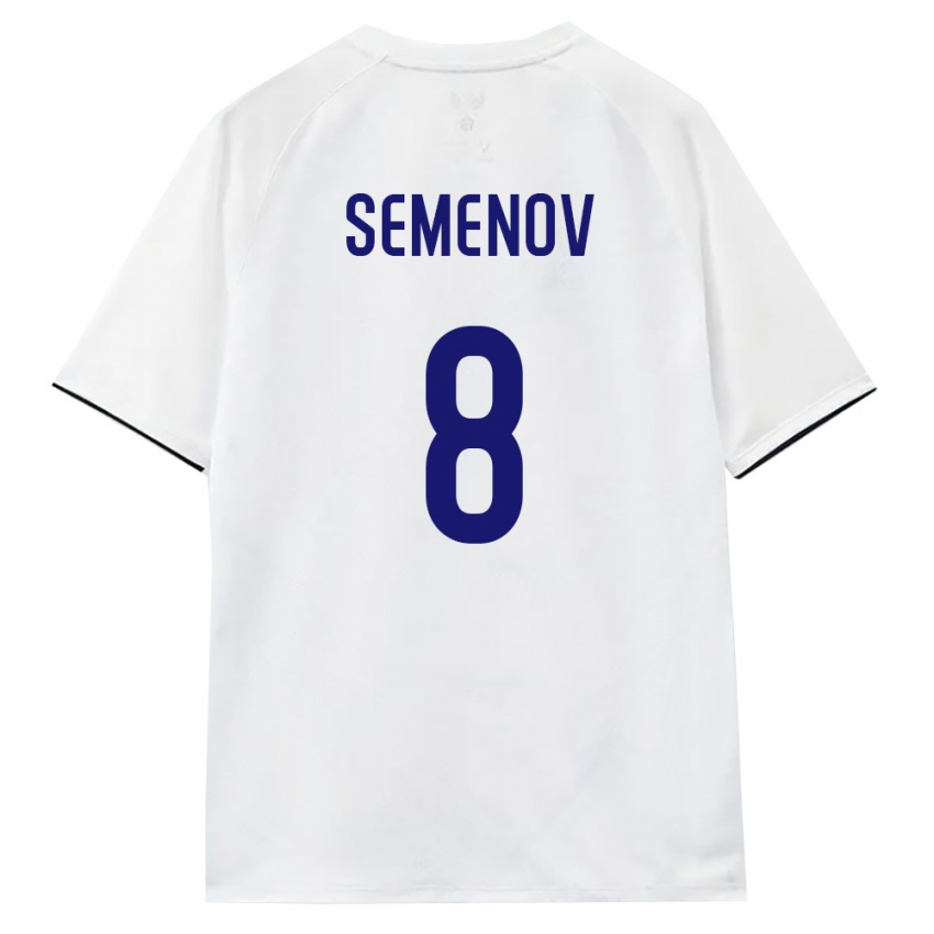 ילדים רוסיה Maksim Semenov #8 לבן חום שחור הרחק ג'רזי 26-28 חולצה קצרה