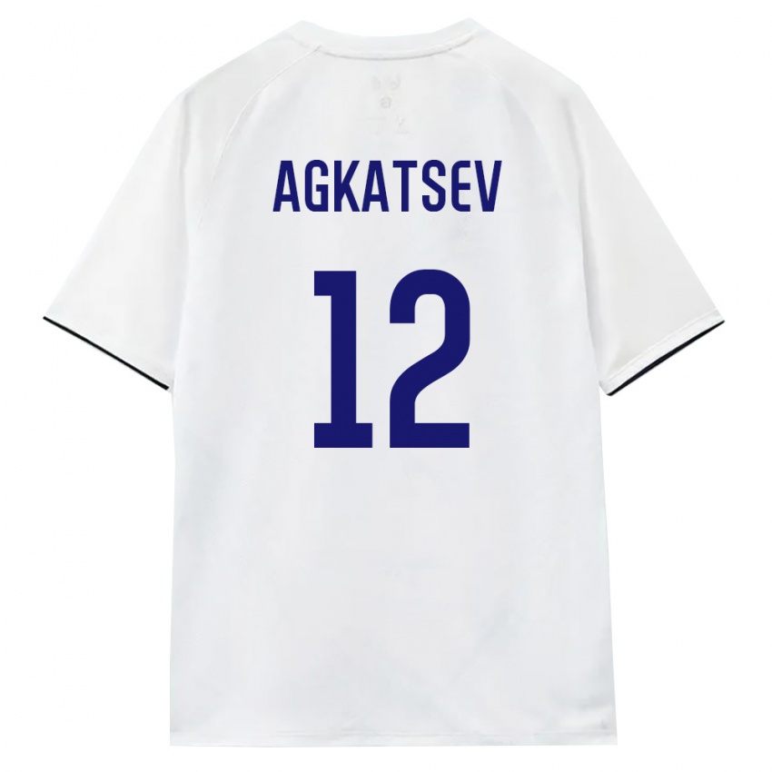 ילדים רוסיה Stanislav Agkatsev #12 לבן חום שחור הרחק ג'רזי 26-28 חולצה קצרה