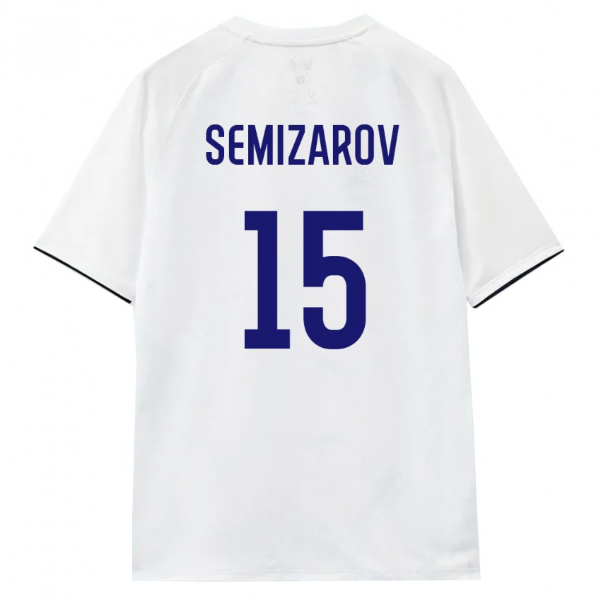 ילדים רוסיה Oleg Semizarov #15 לבן חום שחור הרחק ג'רזי 26-28 חולצה קצרה