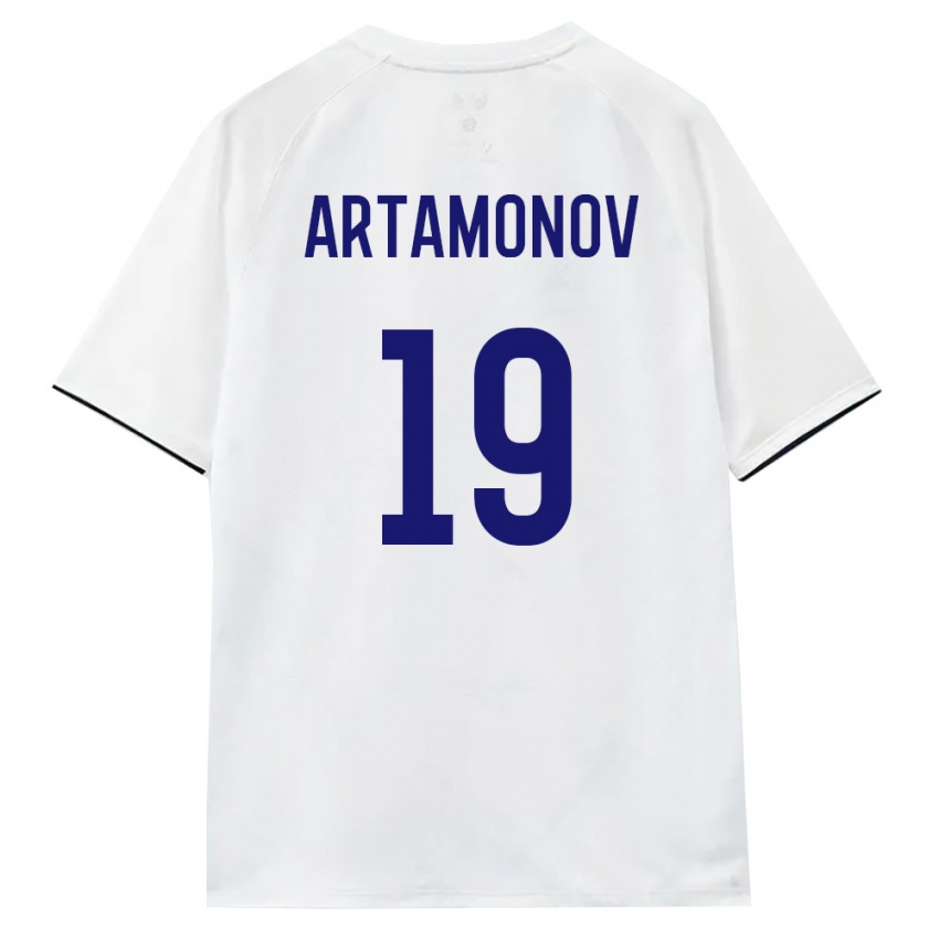 ילדים רוסיה Vladimir Artamonov #19 לבן חום שחור הרחק ג'רזי 26-28 חולצה קצרה