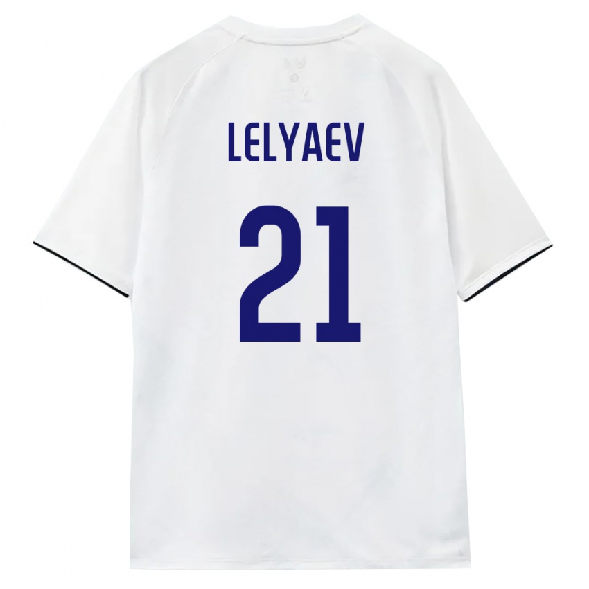 ילדים רוסיה Artem Lelyaev #21 לבן חום שחור הרחק ג'רזי 26-28 חולצה קצרה