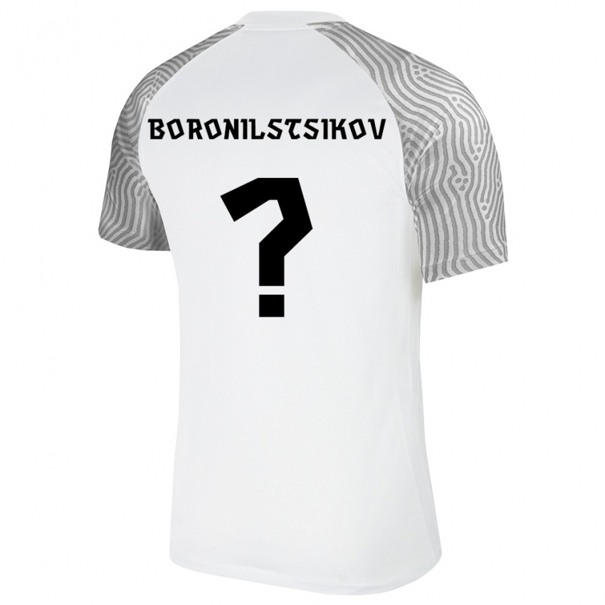 ילדים אסטוניה Alex Boronilstsikov #0 לבן אפור הרחק ג'רזי 26-28 חולצה קצרה