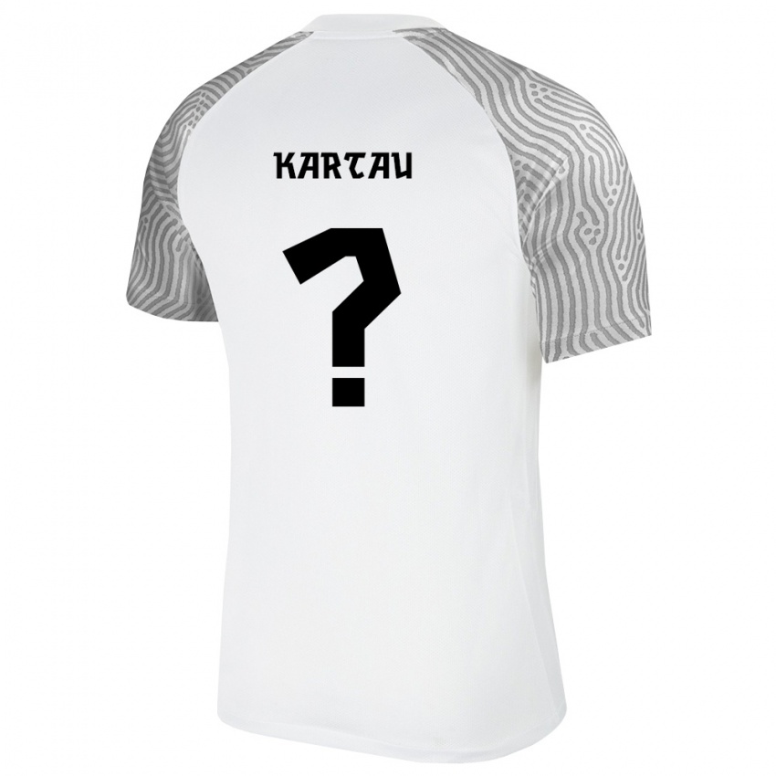 ילדים אסטוניה Imre Kartau #0 לבן אפור הרחק ג'רזי 26-28 חולצה קצרה