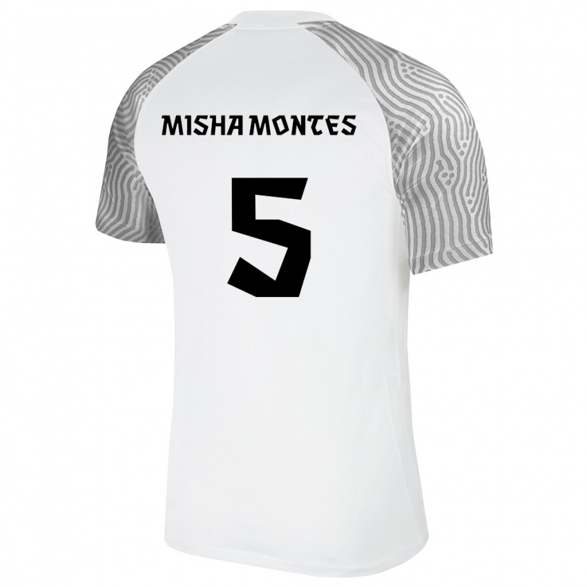 ילדים אסטוניה Dominic Misha Montes #5 לבן אפור הרחק ג'רזי 26-28 חולצה קצרה