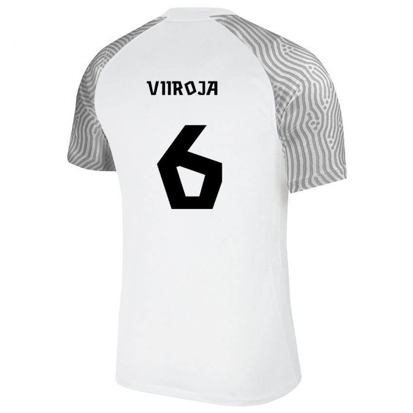 ילדים אסטוניה Uku Viiroja #6 לבן אפור הרחק ג'רזי 26-28 חולצה קצרה
