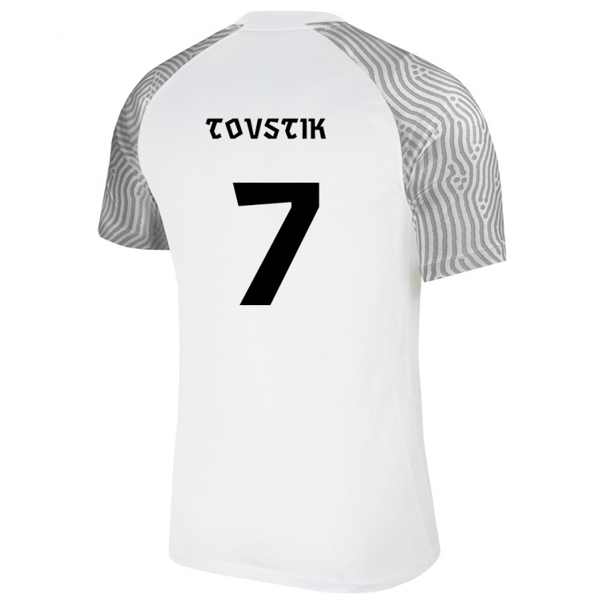 ילדים אסטוניה Sander Tovstik #7 לבן אפור הרחק ג'רזי 26-28 חולצה קצרה