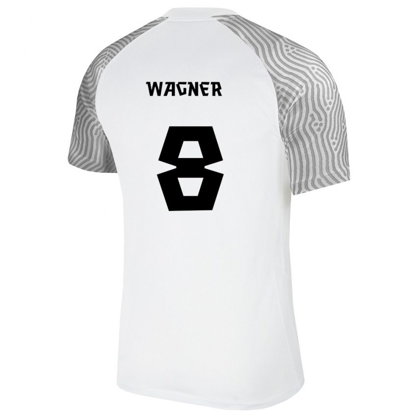 ילדים אסטוניה August Wagner #8 לבן אפור הרחק ג'רזי 26-28 חולצה קצרה