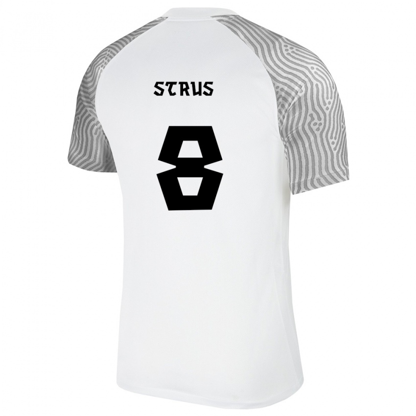 ילדים אסטוניה Paul Strus #8 לבן אפור הרחק ג'רזי 26-28 חולצה קצרה