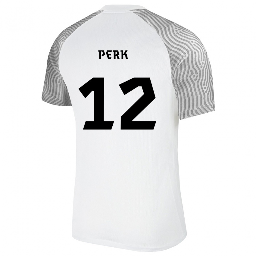 ילדים אסטוניה Henri Perk #12 לבן אפור הרחק ג'רזי 26-28 חולצה קצרה
