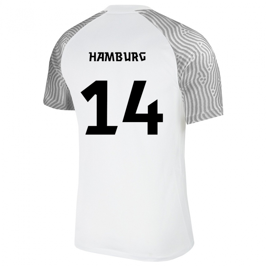 ילדים אסטוניה Jan Hamburg #14 לבן אפור הרחק ג'רזי 26-28 חולצה קצרה