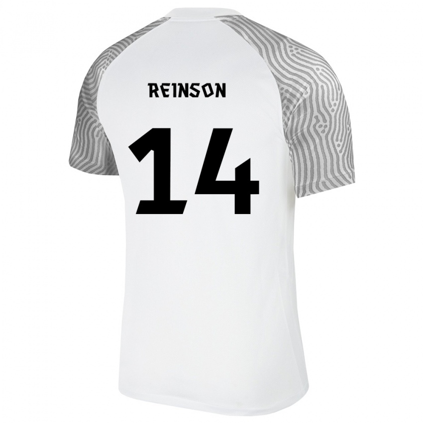 ילדים אסטוניה Pärtel Reinson #14 לבן אפור הרחק ג'רזי 26-28 חולצה קצרה